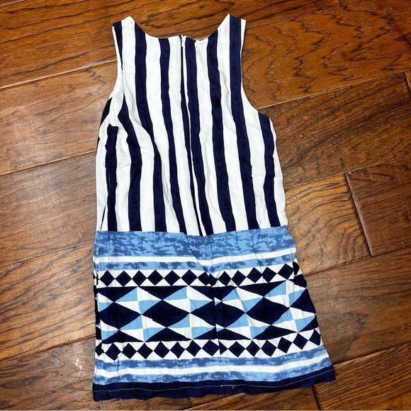 Lulus Women's Multitask-Queen Ivory Blue Print Shift Dress - Picture 8 of 11